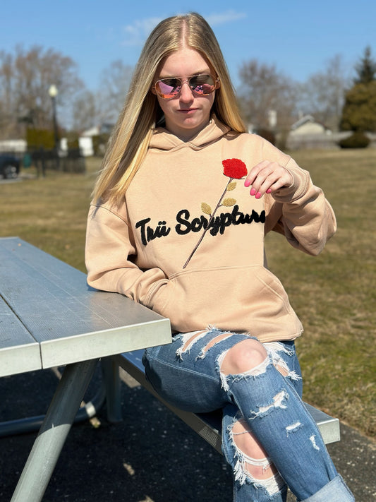 Trü Scrypted Red Rosé Hoodie - Nude