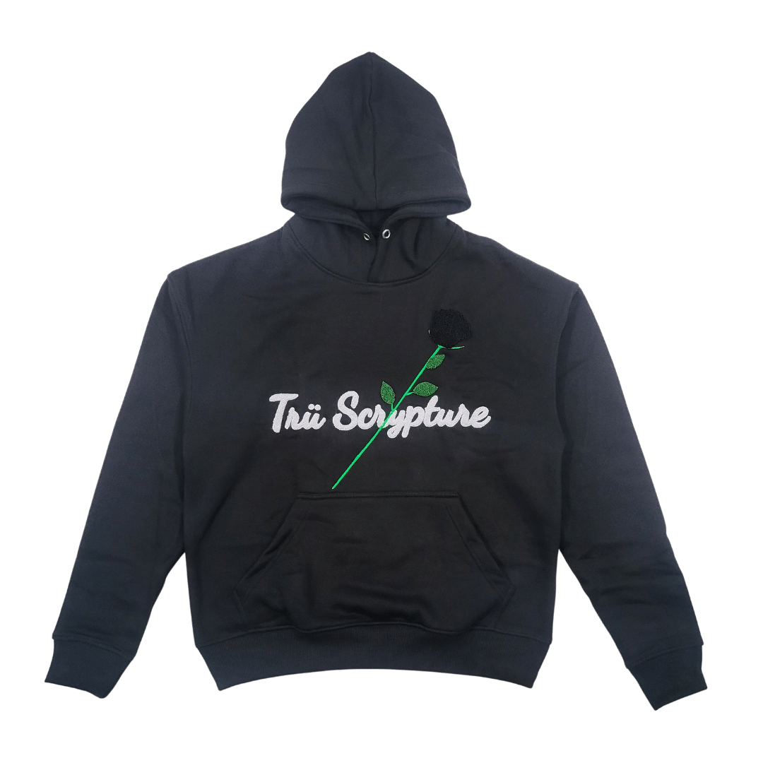 Trü Scrypted Black Rose Hoodie - Onyx