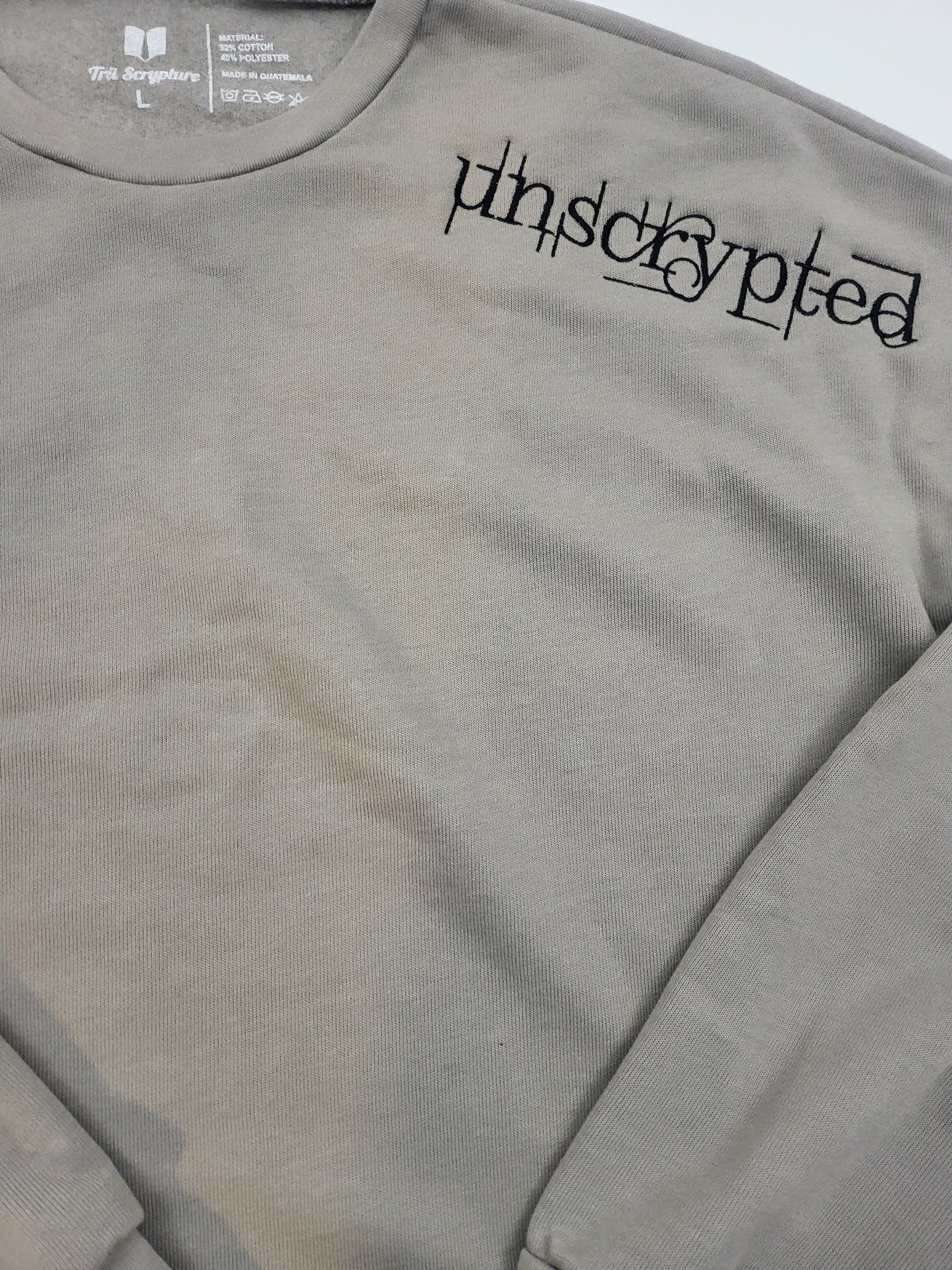 Unscrypted Sidezip Crewneck - Heather Stone