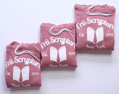 Picture of three Trü University Hoodies in Mauve.