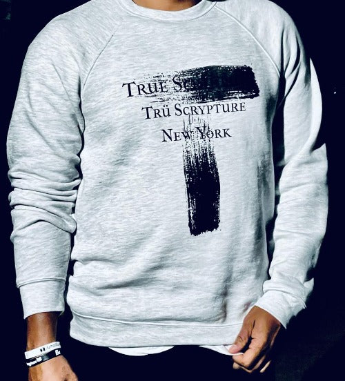 Model wearing the Trüly Correct crewneck.