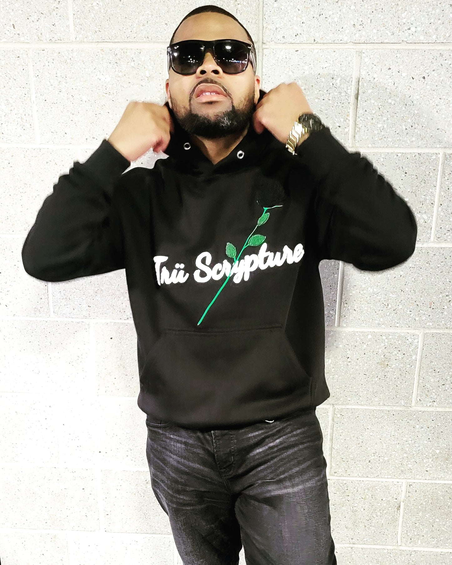 Trü Scrypted Black Rose Hoodie - Onyx