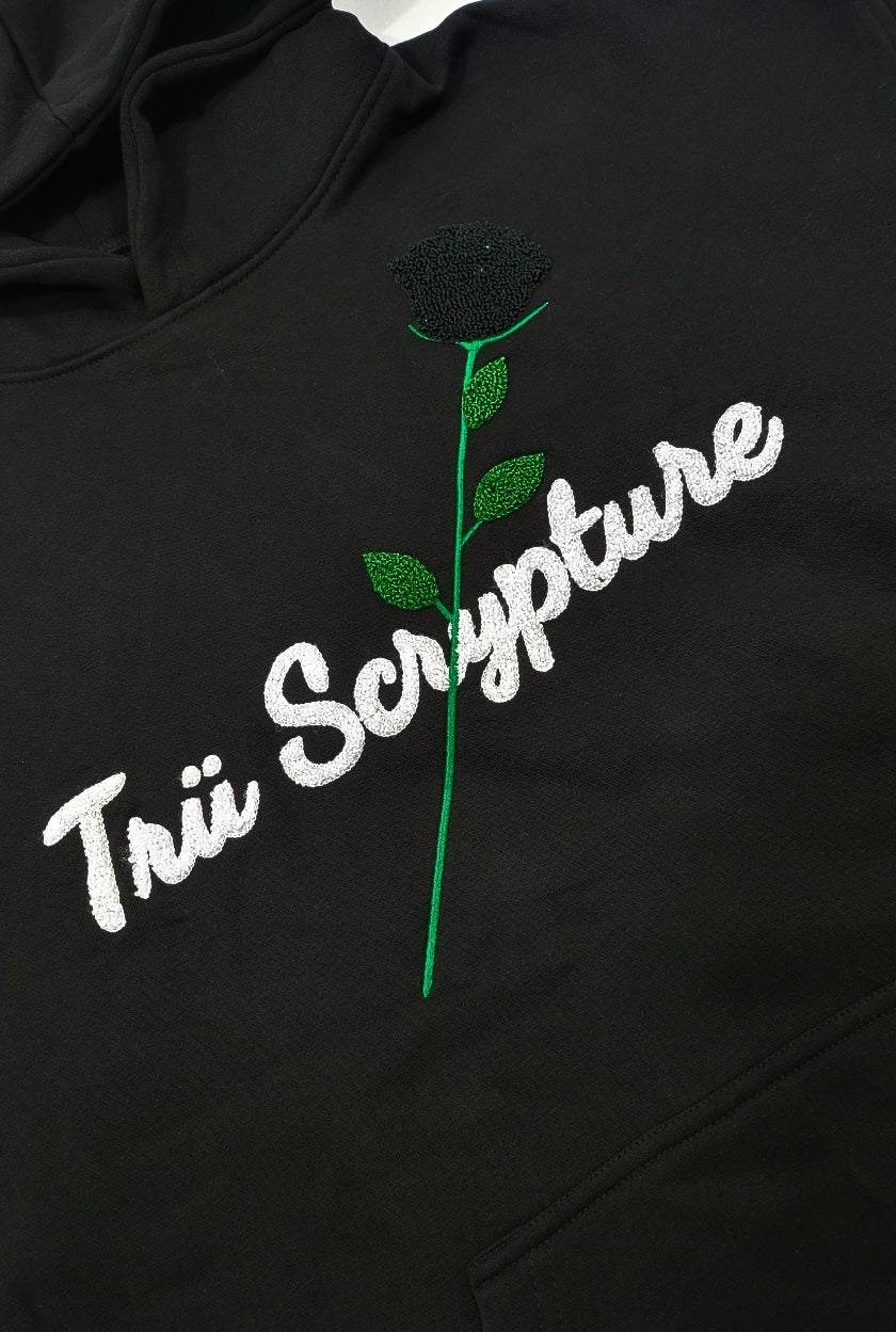 Trü Scrypted Black Rose Hoodie - Onyx