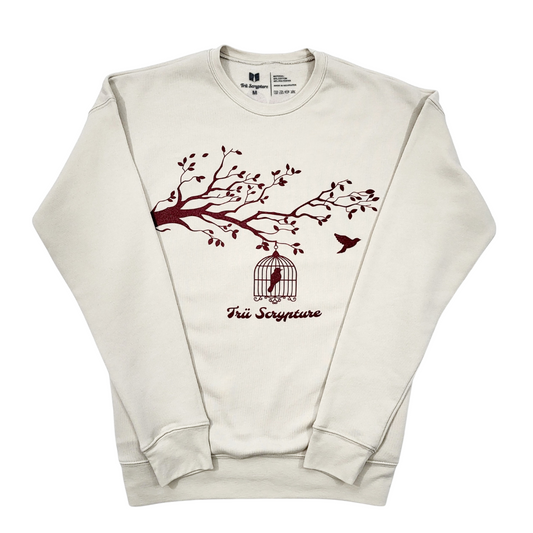 Trü Caged Bird Crewneck - Heather Dust
