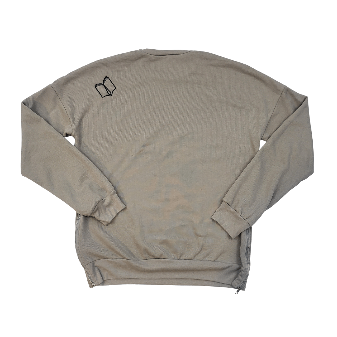 Unscrypted Sidezip Crewneck - Heather Stone