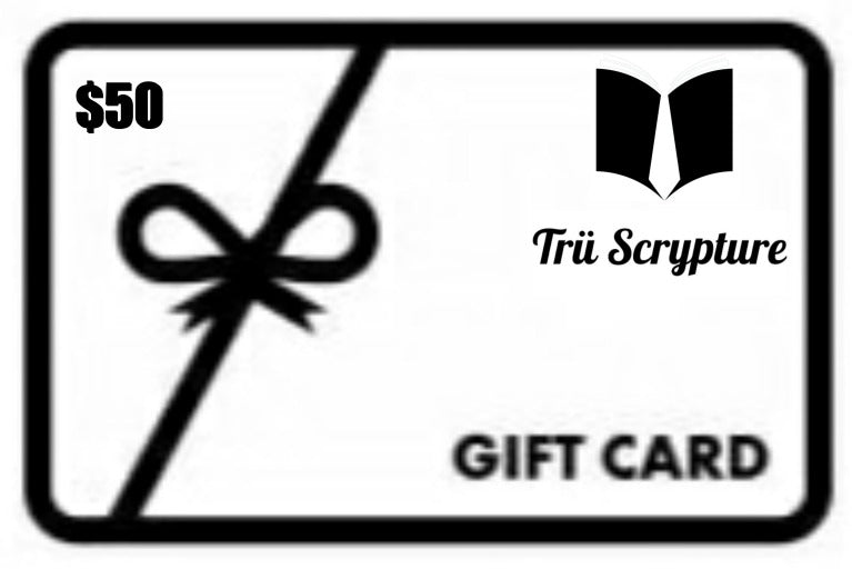 White Trü Scrypture gift card in the amount of $50.