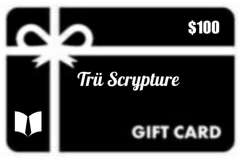 Black Trü Scrypture gift card in the amount of $100.